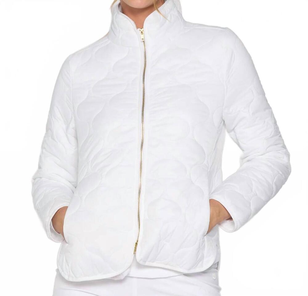NEW G LIFESTYLE 2-way zipper puffer jacket in white